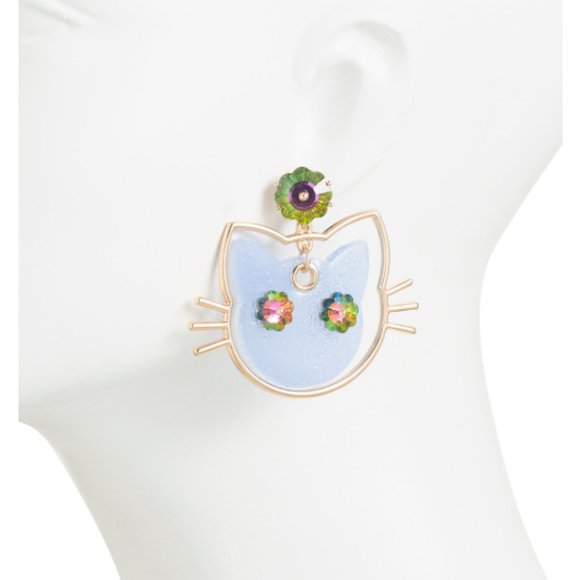 Betsey Johnson KITTY JELLY EARRINGS - Picture 2 of 5